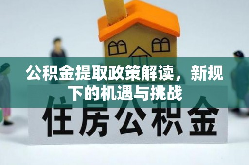 南召公积金提取政策解读，新规下的机遇与挑战