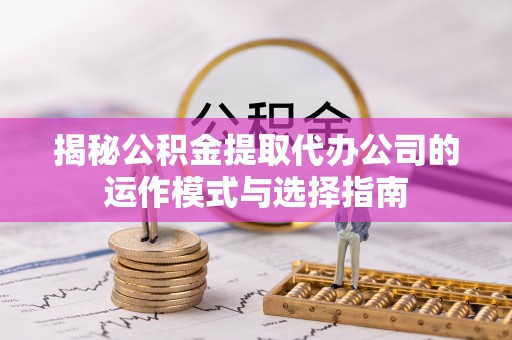 南召揭秘公积金提取代办公司的运作模式与选择指南