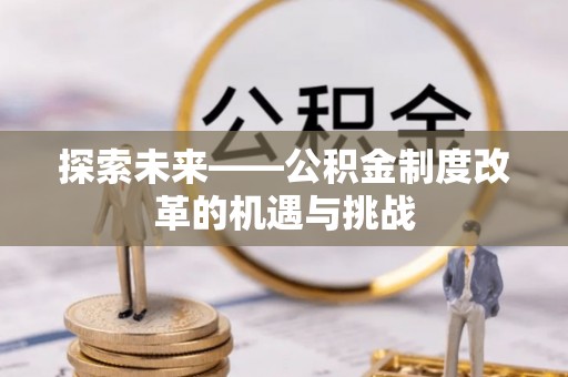 南召探索未来——公积金制度改革的机遇与挑战