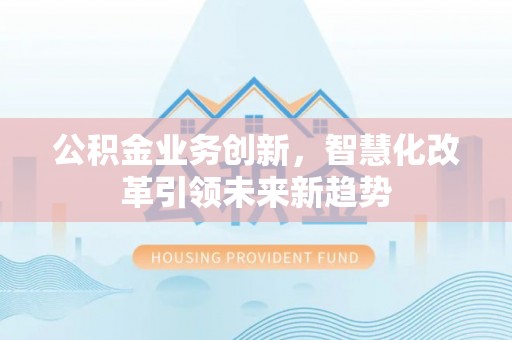 南召公积金业务创新，智慧化改革引领未来新趋势