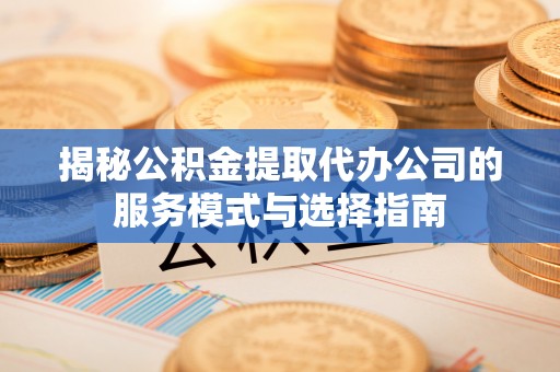 南召揭秘公积金提取代办公司的服务模式与选择指南