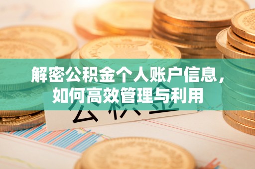 南召解密公积金个人账户信息，如何高效管理与利用