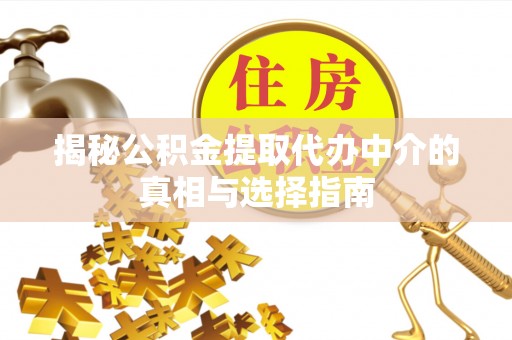 南召揭秘公积金提取代办中介的真相与选择指南