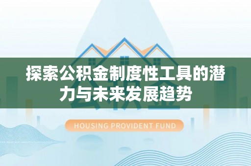 南召探索公积金制度性工具的潜力与未来发展趋势